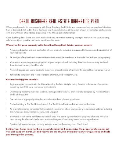 5 Free Real Estate Listing Marketing Plan Templates In Pdf Word