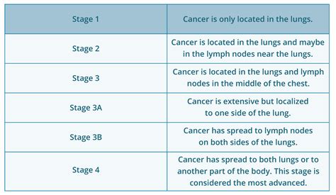 Lung Cancer Types Chart