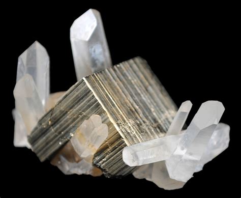 Superb Specimen Of Pyrite On Quartz Irocks Fine Minerals