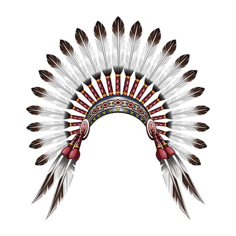 Native American Indian Headdress Red Indian Tribal Chief Headdress With Feathers Feather