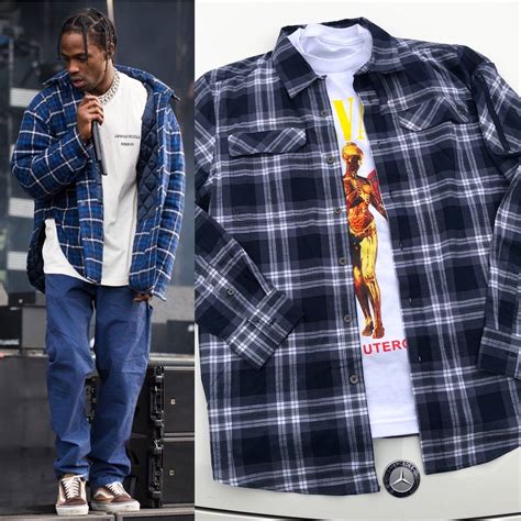 Vintage Travis Scott Flannel Balenciaga Vibe Plaid Button Down Grailed