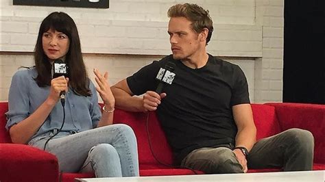 Sam Heughan With Caitriona Balfe During Interviews Together Youtube