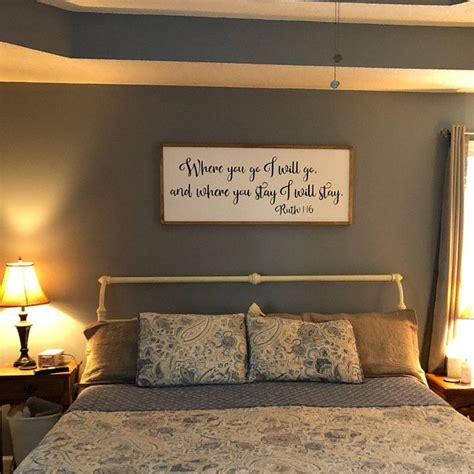 Bedroom Sign Where You Go I Will Go Master Bedroom Decor Etsy