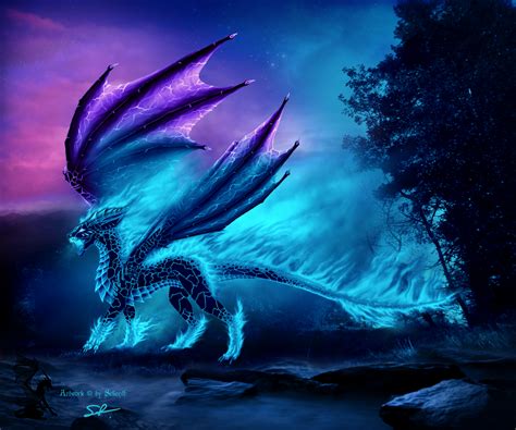 Blue Fire By Selianth On Deviantart Fantasy Dragon Dragon Artwork Mythical Dragons