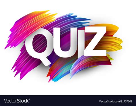 Quiz Sign With Colorful Brush Strokes Royalty Free Vector