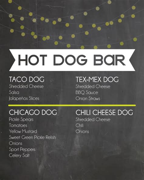 Printable Hot Dog Bar