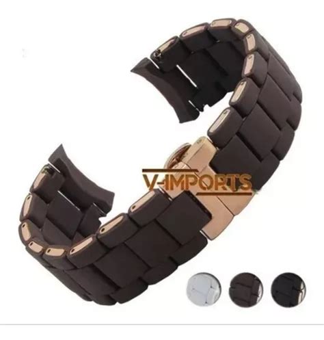 Pulseira Para Rel Gio Armani Ar Marrom Mm Frete Gr Tis