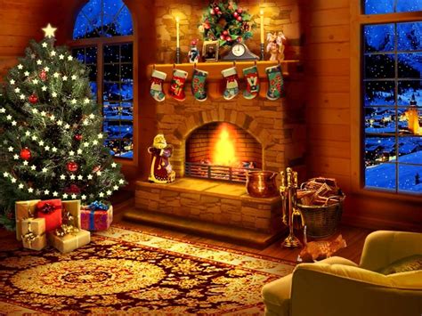 27 Christmas Fireplace Scenes Wallpapers Wallpapersafari