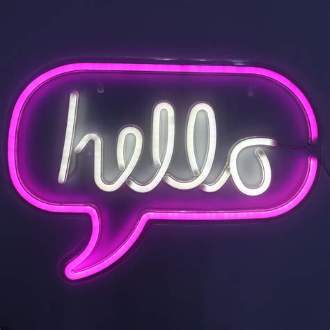 Tonger Hello Acrylic Wall Led Neon Sign Tonger