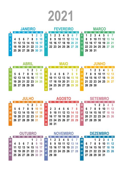 Calendário Com Semanas Numeradas Calendarios365su