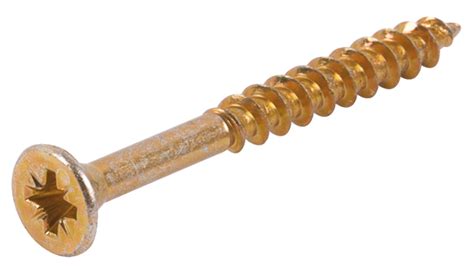Wood Screws Countersunk Head Partially Threaded Yellow Zinc Plated