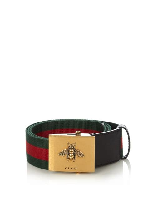 Bee Buckle Canvas Belt Gucci Matchesfashion Uk