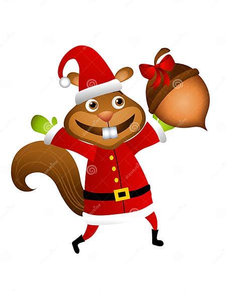 Santa Squirrel Acorn T Stock Illustration Illustration Of Christmas 7086346