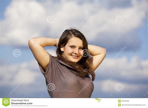 mooie glimlachende tiener stock foto image of mooi gekruist 16219190