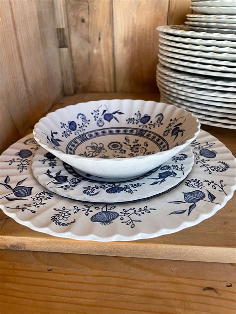 Vintage J G Meakin Classic White Blue Nordic Dinner Pieces Etsy