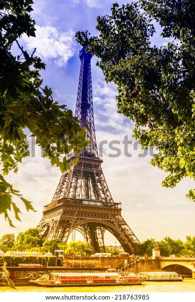 Eiffel Tower Between Trees Stock Photo 218763985 Shutterstock