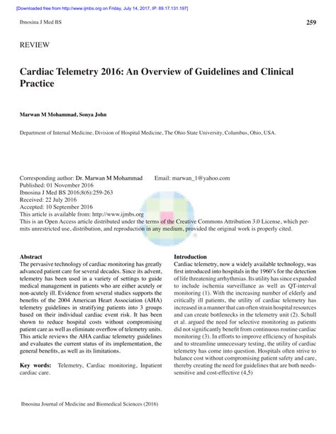 Pdf Cardiac Telemetry 2016 An Overview Of Guidelines And Clinical