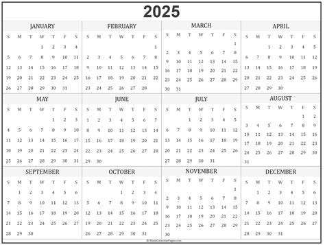 Blank Calendarcom 2025 Gert Amandie