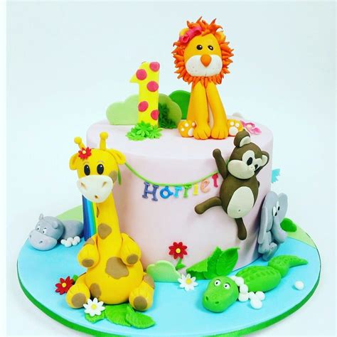 Zoo Animal Cake Cake Themed Cakes 1st Birthday Cake