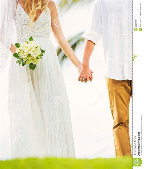 Bride And Groom Romantic Newly Married Couple Holding