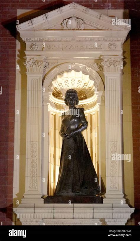 A Statue Of Queen Elizabeth Ii Unveiled By King Charles Iii As He