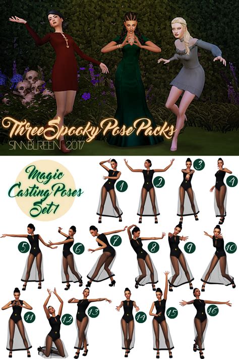 Mamalovesnuts Three Spooky Pose Packs Mmfinds Sims Mods Sims 4