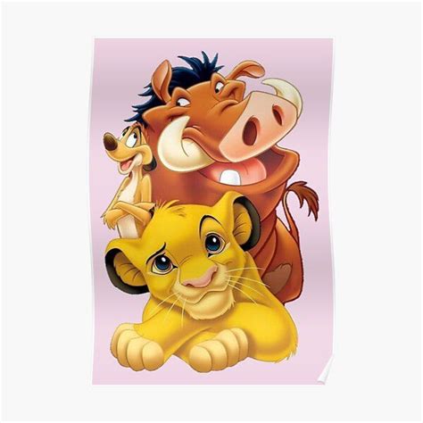Lion King Simba Timon And Pumbaa Poster By Divya21 Lion King Pictures