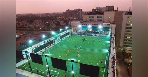 rooftop football arena at embassy manyata business park lbb bangalore