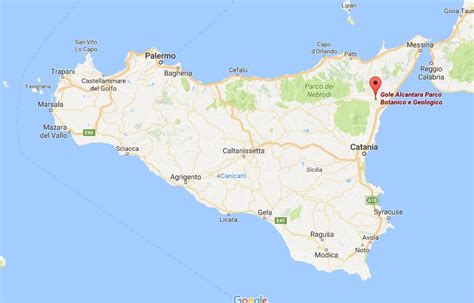 Where Is Alcantara Gorge On Map Sicily