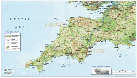 Der größte inselstaat europas ist eine union der ehemals unabhängigen einzelstaaten england, schottland und wales sowie nordirland. Zuid-west ENGELAND kaart - Kaart van verenigd koninkrijk ...