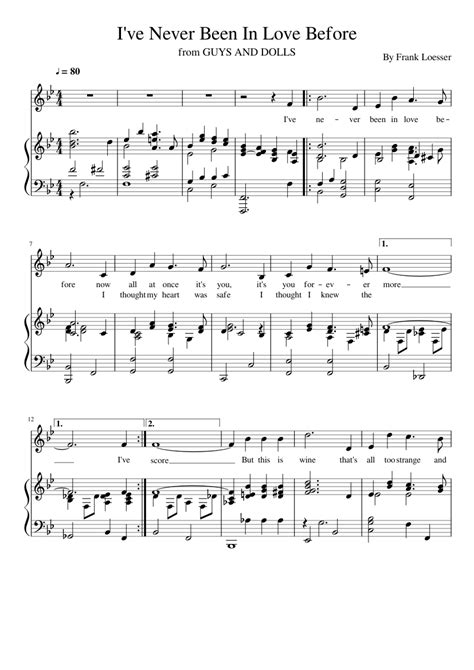Ive Never Been In Love Before Sheet Music For Piano Vocals Piano