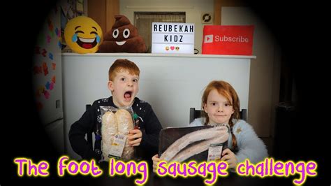 The Foot Long Sausage Challenge Reubekah Kidz Youtube