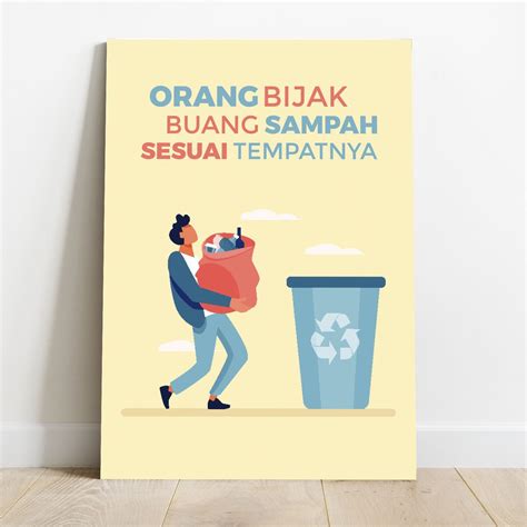 Poster Orang Bijak Buang Sampah Sesuai Tempatnya Rule Home Walldecor