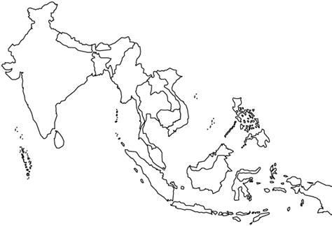 Free Detailed Printable Blank Map Of Asia Template Pdf