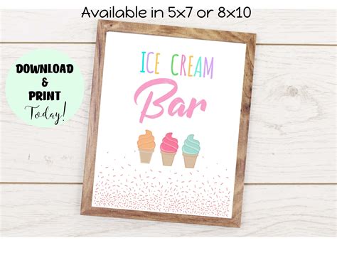 Ice Cream Bar Sign Printable Printable Word Searches