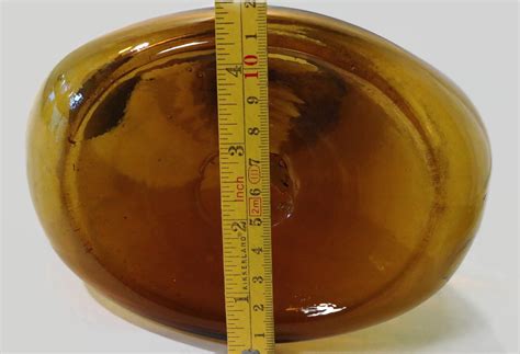 Vintage Amber Glass Jug Decanter Bottle With Handle Hand Blown