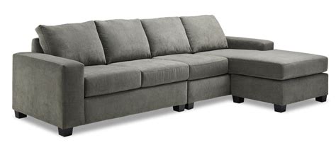 Luna 2 Pc Sectional With Reversible Chaise Grey Leons