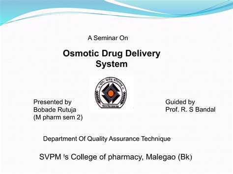 Osmotic Drug Delivery System Ppt