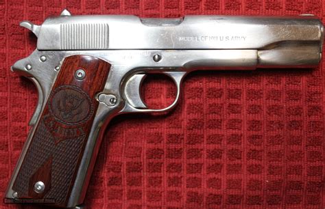 Colt 1911 45 Acp Nickel Plated 1918 Ish With Non Matching Magazine