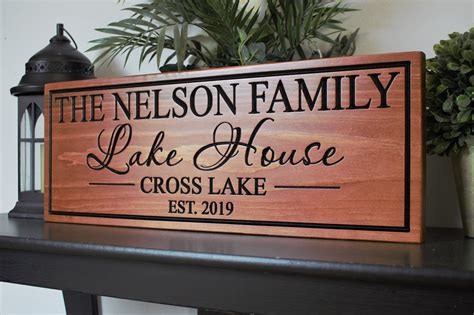 Personalized Lake House Sign Ts Decor Wood Lake House Decor Etsy