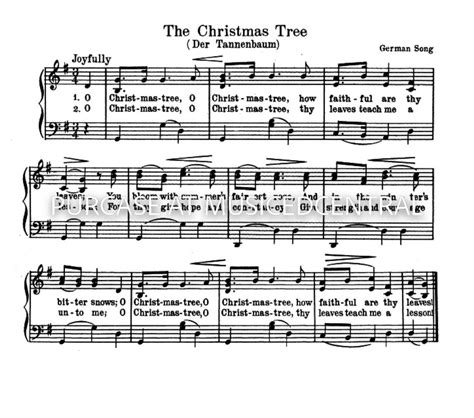 O Christmas Tree O Tannenbaum Christmas Carol Piano Sheet Music