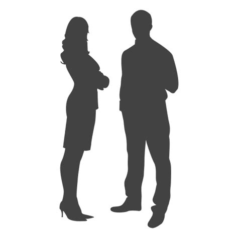 Businessman Woman Standing Silhouette Transparent Png And Svg Vector File