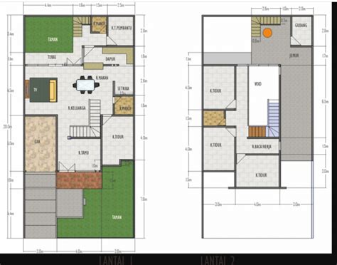 Denah Desain Rumah 10 X 10 Meter 2 Lantai Desain Id