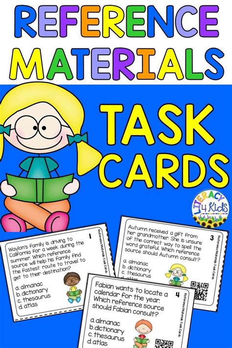 Reference Materials Posters And Task Cards Set 1 Task Cards Third