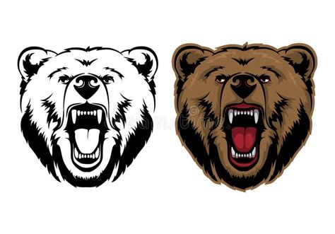 Grizzly Bear Cartoon Mascot Angry Face Stock Vector Illustration Of