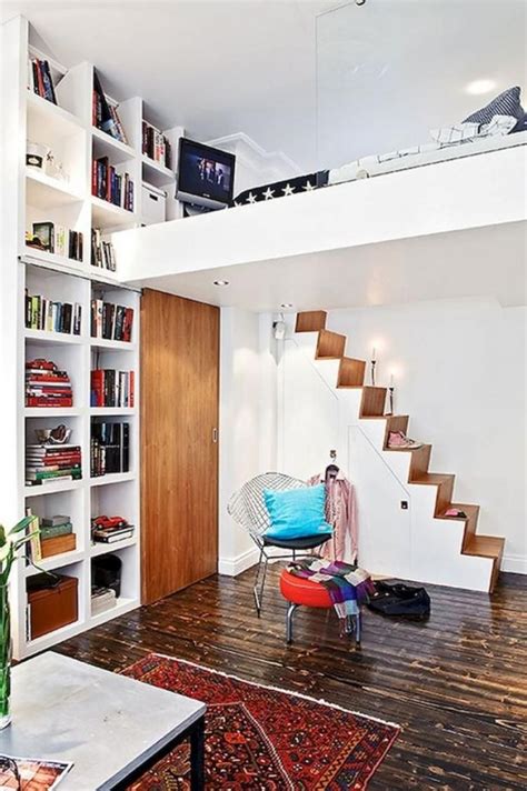 35 Tiny Apartment With Loft Space Inspirations Loft Beds For Small