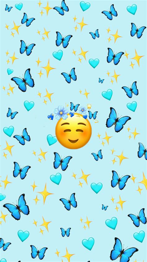 Aesthetic Blue Emoji Wallpaper Wallpaper Anime Estetik
