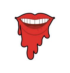 Female Lips Dripping Isolated Icon Royalty Free Vector Image