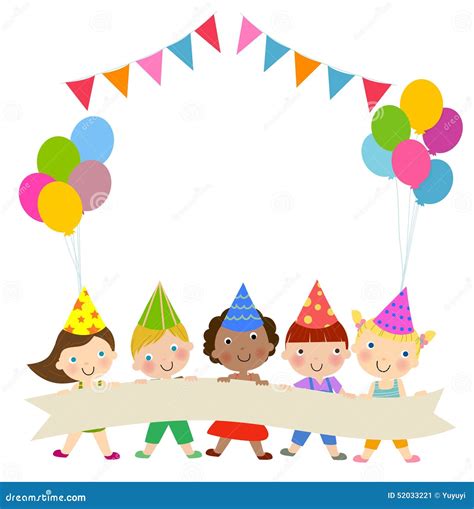 Group Of Children And Birthday Party Stock Vector Illustration Of