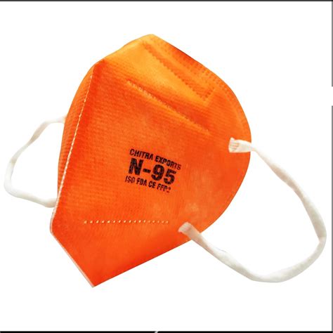 N95 Mask With Super Soft Ear Loop Orange Color 10 Pcs Combo Of 5 Layer
